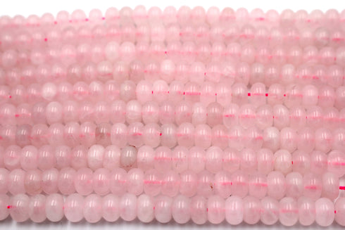Rose Quartz Gemstone Beads, 8x6mm, Rondelle